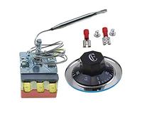 Reland Sun 1Pcs AC 250 16A 30-400 Celsius Red White Bottom Liquid Expansion Temperature Control Switch for Oven Heater (30-110-red 3P 0.7M)