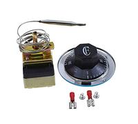 Reland Sun 1Pcs AC 250 16A 30-400 Celsius Red White Bottom Liquid Expansion Temperature Control Switch for Oven Heater (30-110-white 3P 0.7M)