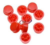 Reland Sun 20PCS A24 round head switch button cap Adapted to 12 * 12 * 7.3 red blue yellow white green black gray (Red)