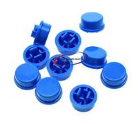 Reland Sun 20PCS A24 round head switch button cap Adapted to 12 * 12 * 7.3 red blue yellow white green black gray (Blue)