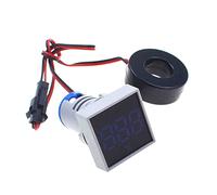 Reland Sun 22mm 0-100A Digital Ammeter Square Signal Light Current Meter Indicator Lamp Signal Light AD16-22FSA (Blue)