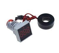 Reland Sun 22mm 0-100A Digital Ammeter Square Signal Light Current Meter Indicator Lamp Signal Light AD16-22FSA (Red)