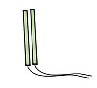 RELAND SUN 2PCS Daytime Running Light Car LED Light Strip Waterproof COB Lights Truck Boat Bike Universal 17CM 12V Driving Lighting (Green)