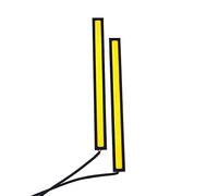 RELAND SUN 2PCS Daytime Running Light Car LED Light Strip Waterproof COB Lights Truck Boat Bike Universal 17CM 12V Driving Lighting (Yellow)