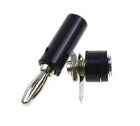 Reland Sun 5pair Black Red 4mm Banana Plug socket Connector Jack Screw-type (black?plug and socket)