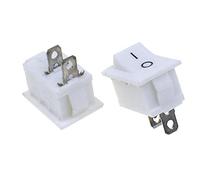 RELAND SUN 5pcs On/Off KCD1 KCD1-101 switch with light 2 in 3pin 2/3Position 103 102 101/N (2Pin 2 Positon white)