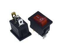 Reland Sun 5pcs On/Off KCD1 KCD1-101 switch with light 2 in 3pin 2/3Position 103 102 101/N (3Pin 2 Positon red light)