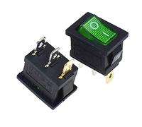 Reland Sun 5pcs On/Off KCD1 KCD1-101 switch with light 2 in 3pin 2/3Position 103 102 101/N (3Pin 2 Positon green light)