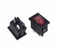 Reland Sun 5pcs On/Off KCD1 KCD1-101 switch with light 2 in 3pin 2/3Position 103 102 101/N (4Pin 2 Positon red light)