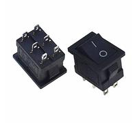 Reland Sun 5pcs On/Off KCD1 KCD1-101 switch with light 2 in 3pin 2/3Position 103 102 101/N (6Pin 2 Positon black)
