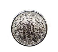 Reland Sun 5pcs Palace style hollow metal button coat shirt (18MM,Silver)