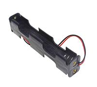 Reland Sun 5pcs Plastic 1 2 3 4 5 6 8 10 Slots AA Size Power Battery Storage Case Box Holder With Wire Leads Black Battery Storage Boxes (AA-X4-Double layer-A)