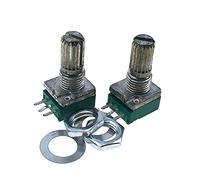 Reland Sun 5pcs RK097N 5K 10K 20K 50K 100K 500K B5K with a switch audio 3pin shaft 15mm amplifier sealing potentiometer (5K Ohm)