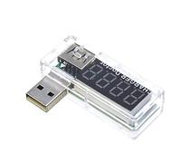 Reland Sun Digital USB Mobile Power charging current voltage Tester Meter Mini USB charger doctor voltmeter ammeter (bend-Transparent)
