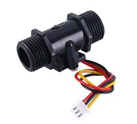 Reland Sun G1/2" Water Flow Hall Sensor Switch 1-30L/min 1.75MPa Flow Meter Flowmeter Counter Water Flow Sensor (YF-201C black)
