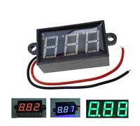 Reland Sun Waterproof 0.56 inch DC 3.5-30V 12V 24V Mini Digital LED Voltmeter Volt Voltage Meter Panel Mount 12V 24V Range red green blue (red)