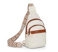 Relang Sling Bag for Women Crossbody, Leather Cross Body Fanny Packs for Women, Trendy Chest Bag for Travel and Daily Use, Milky white, Fashion