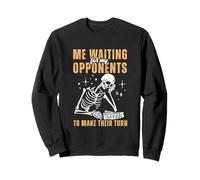 Relatable Skeleton Waiting For Turn Rummikub Player Game Sweatshirt