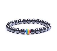 Relationship Bracelet Rainbow Pride 8mm White Black Lava Rock Bracelet Natural Stone Beads Oil Diffuser Bracelets Specific (Color : Hematite)