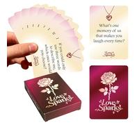 Relationship Card Game,50-Sheet Interactive Relationship Deck - Couples Date Night Conversation Cards Game - for Anniversaries Honeymoon Wedding Travel Road Trip