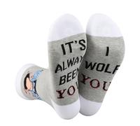 Relationship TV Lover Gift It's Always Been You I Wolf You Socks Valentines Mother's Day Gift for Her (Cotton, It's Always Been I Wolf)