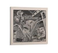 Relativity by Maurits Cornelis Escher Art Posters Wall Art Picture Painting Canvas Print Artworks Bedroom Living Decor 24x24inch(60x60cm)