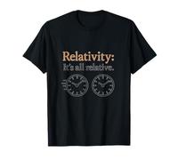 Relativity It's All Relative Physics Dual Clock Design T-Shirt