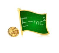 Relativity Physical Science Formula Calculus Golden Metal Flag Lapel Pin Badge