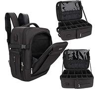 Relavel Professional Makeup Backpack - Extra Large Travel Train Case for Women and Girls - Cosmetic Organizer With Adjustable Dividers and Shoulder Strap