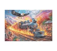 Relax And Challenge Yourself with Steam Train Eagle Mountain Adventure Wild 1000 Piece Adult Puzzle Fun Stimulating And Perfect for Home 1000 PCS（75x50cm）
