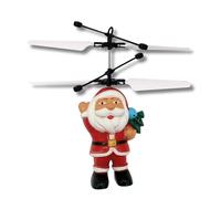 Relax And Elevate Flying Santa Claus Helicopter Toy, LED 4 Rotor Blades, USB Charging, Hand-Controlled, Christmas Theme