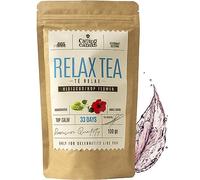 Relax & Calming Tea for Stress & Anxiety Relief CAMINO DE CABRAS® - Sleep Tea with Chamomile, Lemon Balm, St Johns Wort, Hibiscus, Fennel, Cardamom - Caffeine Free - Loose Leaf Herbal Infusion - 100g