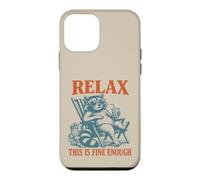 Relax Chaos Is Cozy Funny Raccoon Lover Humor Gag Introvert Case for iPhone 12 mini