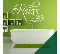 Relax, Chill Out, Unwind - Bathroom, Spa Wall Quote, Decal Wall Art Sticker [x] [Forest]