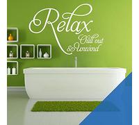 Relax, Chill Out, Unwind - Bathroom, Spa Wall Quote, Decal Wall Art Sticker [x] [Marina]