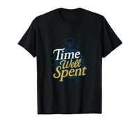 Relax Day Time Well Spent Vintage Clock Design T-Shirt