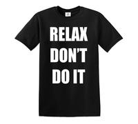 Relax Don't Do It 1980s Party Neon Fancy Dress | Novelty | Men's T-Shirt TEE TOP(Black,L)