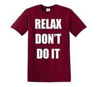 Relax Don't Do It 1980s Party Neon Fancy Dress | Novelty | Men's T-Shirt TEE TOP(Maroon,M)