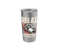Relax Everything is Falling Apart Raccoon Meme Stainless Steel Insulated Tumbler