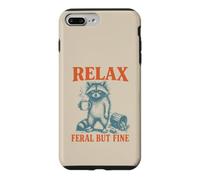 Relax Feral But Fine Funny Raccoon Lover Coffee Chaos Women Case for iPhone 7 Plus/8 Plus