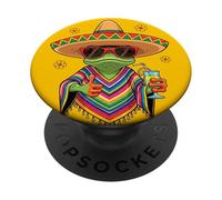 Relax - Gringo - A funny lizard in a poncho and a sombrero PopSockets Adhesive PopGrip