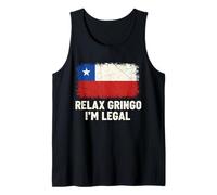 Relax Gringo Im Legal Chile Flag Distressed Tank Top