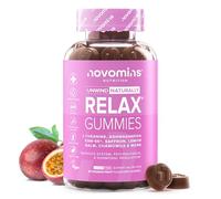 Relax Gummies - Ashwagandha KSM-66, L-Theanine, Saffron Supplement, Lemon Balm, Chamomile, B6 & B12 - Supports Relaxation, Psychological & Hormonal Function - Vegan, Halal - 60 Count - Novomins