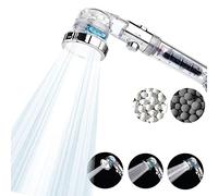 Relax - High Pressure Shower Head with Ionic Filter Beads & Handheld for Hard Water - Powerful Flow & Water Saving - 3 Modes Setting - Adjustable Rainfall Flow Spray - Turbo Fan - Detachable