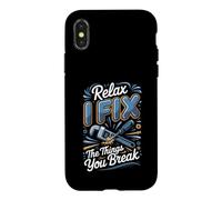 Relax I Fix the Things You Break Plumber Plumbing Case for iPhone X/XS