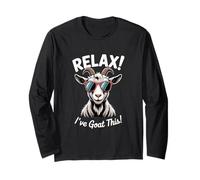 Relax I’ve Goat This Funny Goat Sunglasses Pun Humor Long Sleeve T-Shirt
