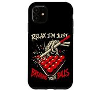 Relax I'm Just Breaking Your Balls Funny Snooker Skeleton Case for iPhone 11