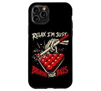 Relax I'm Just Breaking Your Balls Funny Snooker Skeleton Case for iPhone 11 Pro