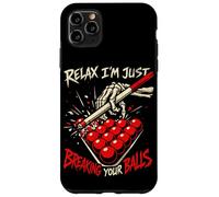 Relax I'm Just Breaking Your Balls Funny Snooker Skeleton Case for iPhone 11 Pro Max