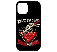 Relax I'm Just Breaking Your Balls Funny Snooker Skeleton Case for iPhone 12/12 Pro